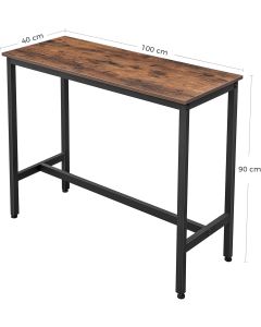 Bartisch Industrie-Design schmall vintagebraun Metall