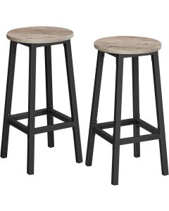 Barhocker 2er-Set greige-schwarz Metall