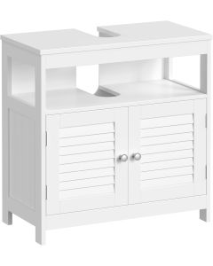 Waschbeckenunterschrank mit Lamellentüren wolkenweiss