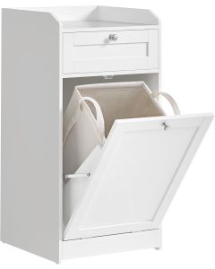 Badschrank mit Wäschekorb wolkenweiss