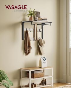 Wandgarderobe mit Ablage vintageweiss-schwarz