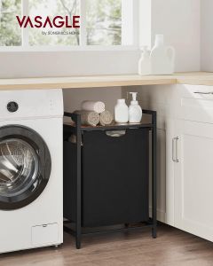 Wäschekorb mit Ablage, Vintage Braun