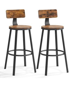 Barhocker 2er Set Metallgestell 73cm Vintagebraun