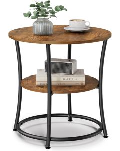 Beistelltisch Industrie-Design mit Ablagen vintagebraun