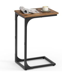 Beistelltisch C-Form Metall Vintage Braun