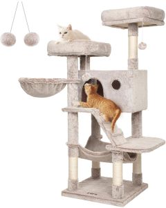 Kratzbaum gross für Katzen Ombré-Braun-Weiss