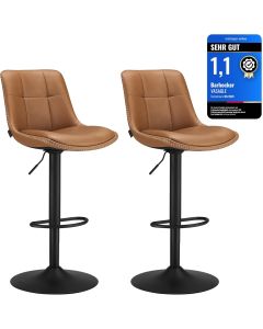 Barhocker höhenverstellbar drehbar karamellbraun PU