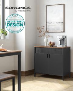 Aufbewahrungsschrank Metallschrank Doppeltür Verstellbar Vintagebraun