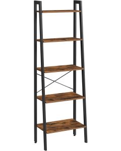 Standregal mit 5 Ablagen Vintagebraun-Schwarz