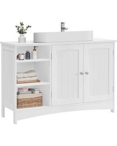 Waschbeckenunterschrank mit Türen und Fächern Weiss