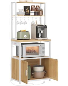 Küchenregal mit Steckdosen goldeichenfarben-wolkenweiss