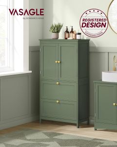 Badezimmerschrank 2 Türen Taubengrau Holz