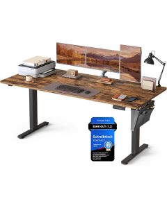 Elektrischer Schreibtisch 180x80 Memory vintagebraun