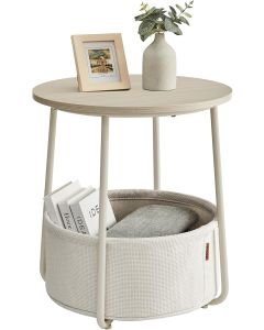 Beistelltisch rund mit Stauraum naturbeige