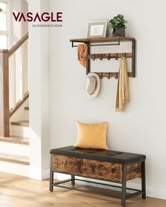 Wandgarderobe mit Ablage 65cm Vintagebraun-Schwarz