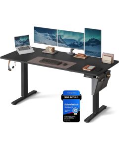 Elektrischer Schreibtisch 160x70 schwarz Metall