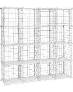 Steckregal Modulares Gitterregal Drahtrahmen Weiss