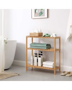 Badezimmerregal Bambus 3 Ebenen Naturbeige