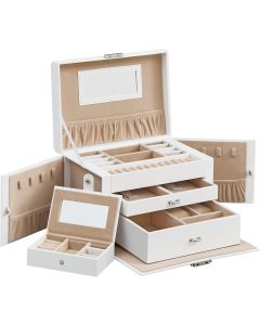 Schmuckkästchen mit Schubladen und Mini-Box Weiss