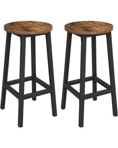 Barhocker Set Metallgestell 65cm Vintagebraun Schwarz