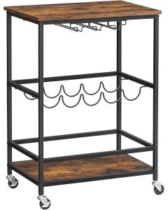Servierwagen Küchenwagen Industrie-Design vintagebraun-schwarz
