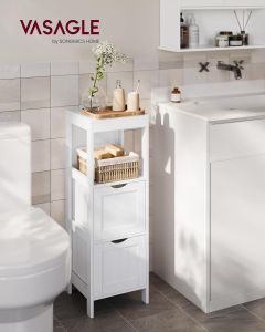 Badkommode Holzregal 4 Etagen Weiss