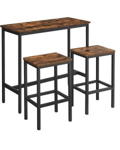 Bartisch Set Industrie Design Vintagebraun Tintenschwarz