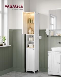 Hochschrank Bad Beleuchtung Weiss Holz