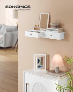 Wandregal mit Schubladen, modern, weiss