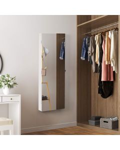 Schmuckschrank Spiegel abschliessbar weiss Holz