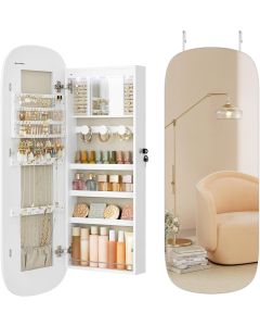 Schmuckschrank Spiegelschrank LED Beleuchtung abschliessbar Weiss