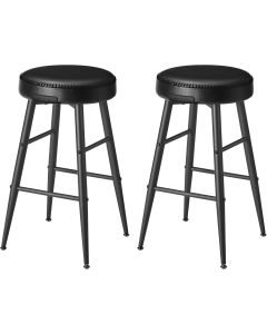 Barhocker 2er Set Kunstleder tintenschwarz Small