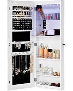 Schmuckschrank Spiegel abschliessbar weiss Holz