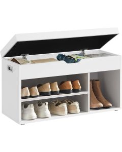 Schuhbank mit Stauraum gepolstert wolkenweiss