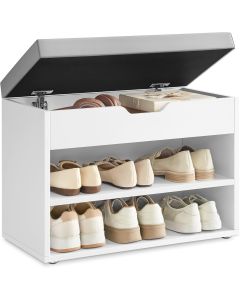 Schuhbank mit Kissen, wolkenweiss