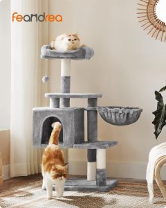 Kratzbaum 110 cm Katzenbaum Hellgrau