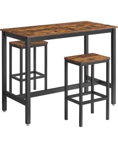 Bartisch-Set Industrial 3-teilig Vintagebraun Holz