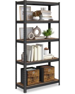Standregal Industrie-Design mit 5 Ablagen, bis 650 kg belastbar, vintagebraun-schwarz