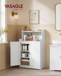 Badezimmerschrank mit Türen und Einlegeböden wolkenweiss