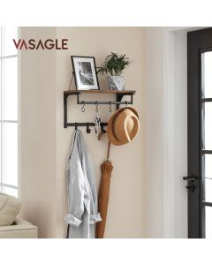 Wandgarderobe mit Regal rustikales Braun