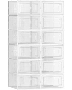 Schuhboxen Set stapelbar Kunststoff transparent-weiss