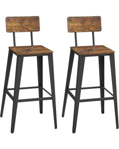 Barhocker Set mit Rückenlehne vintagebraun