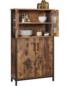 Badezimmerschrank Industriestil mit Stahlgestell Vintagebraun-Schwarz