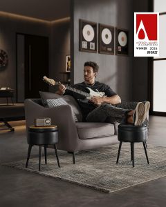 Sitzhocker mit Stauraum, tintenschwarz