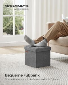 Sitzhocker mit Stauraum dunkelgrau