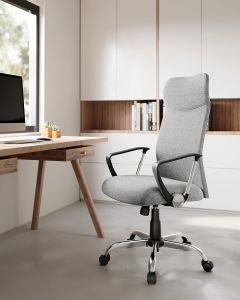 Bürostuhl ergonomisch höhenverstellbar gepolstert grau