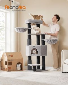 Kratzbaum für grosse Katzen Taubengrau-Schwarz
