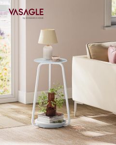 Beistelltisch rund modern marmorweiss