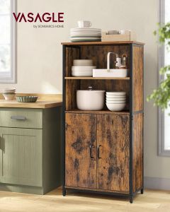 Küchenschrank mit Türen und Fächern vintagebraun-schwarz