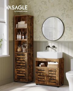 Waschbeckenunterschrank mit Lamellentüren vintagebraun